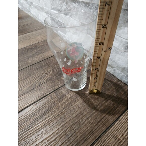 Coca Cola Christmas Glasses With Santa Claus Train Set Of Two 1996 Chipped - Picture 3 of 6